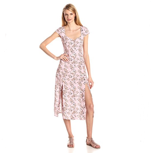 MINKPINK 女士 粉色 Floral Midi 连衣裙 10.72美元约￥70 买手党-买手聚集的地方