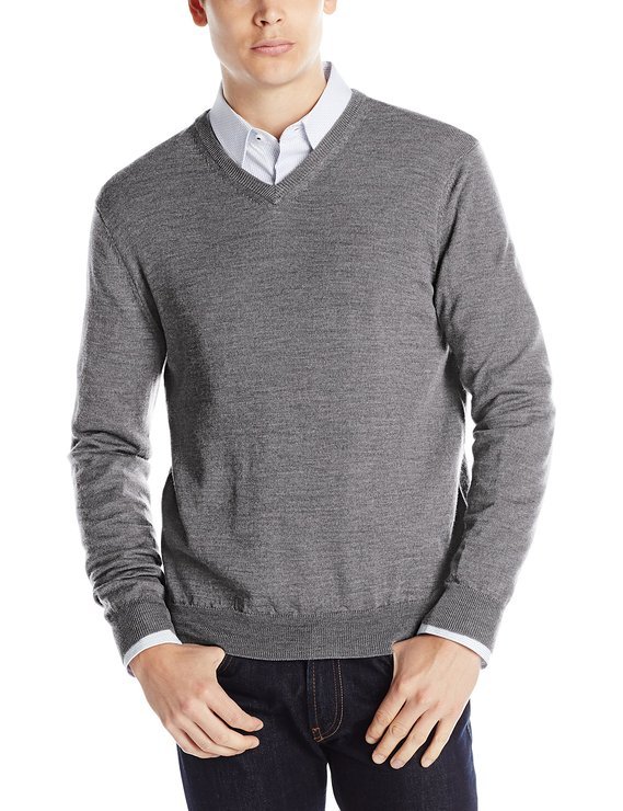 Calvin Klein 男士美利奴V领羊毛衫 21.64美元约￥141（到手约169元） 买手党-买手聚集的地方