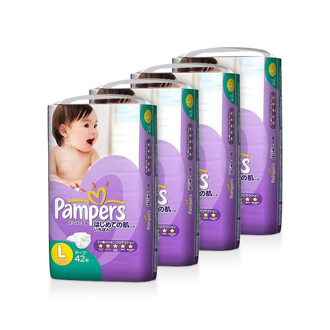 日本进口 Pampers 帮宝适 紫版 纸尿裤 L42*4包 券后278元包邮（其他渠道普遍每包售价90+） 买手党-买手聚集的地方
