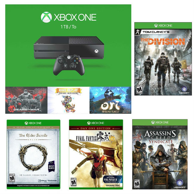 Microsoft 微软 Xbox One 1TB 假日超豪华套装+四款游戏 399美元约￥2586（天猫单机2600元） 买手党-买手聚集的地方