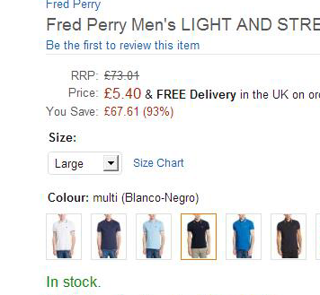 Fred Perry 男士短袖POLO衫 5.4英镑￥50（直邮到手89元  美亚85美元） 买手党-买手聚集的地方