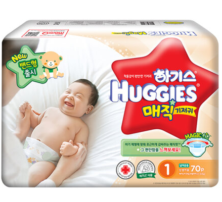 韩国好奇Huggies纸尿裤 魔术系列 金装升级 1段70片 3-4.5kg 69元（平时售价119元） 买手党-买手聚集的地方