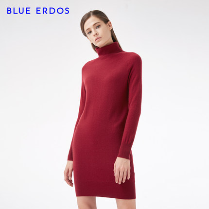 双11预售：BLUE ERDOS鄂尔多斯 B266A6002 女士纯羊绒针织裙 定金50元+尾款395元包邮 买手党-买手聚集的地方