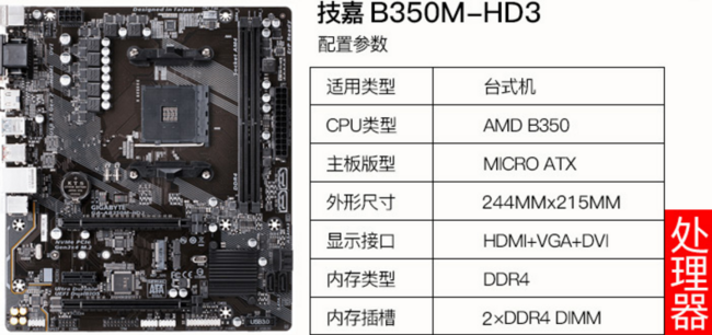 新低：AMD 锐龙 Ryzen 5 1400 CPU处理器+Gigabyte 技嘉 B350M-HD3 主板套装 1179元（京东组合价1748元） 买手党-买手聚集的地方