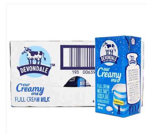 Devondale 德运 全脂纯牛奶 200ml 24盒*3箱 117.88元 折合39元/箱 买手党-买手聚集的地方