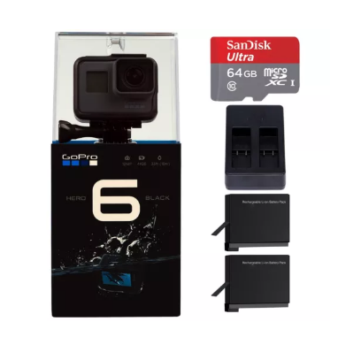 GoPro HERO 6 Black 运动摄像机+64GB TF卡+双电套装 369.99美元约¥2328 买手党-买手聚集的地方
