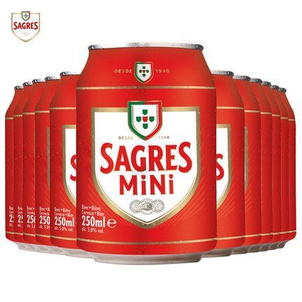 葡萄牙原装：Sagres 莎力啤酒 250ml*12听 券后59元包邮 买手党-买手聚集的地方