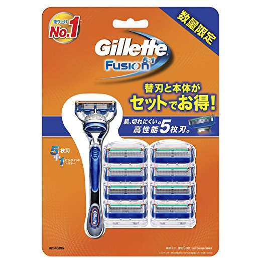含1刀架9刀头，Gillette 吉列 Fusion5 手动剃须刀 2034日元约¥118 买手党-买手聚集的地方