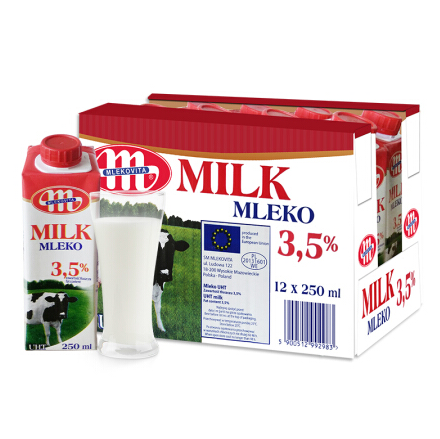 波兰 Mlekovita 妙可 全脂纯牛奶250ml*12盒 *8件 双重优惠170元 买手党-买手聚集的地方