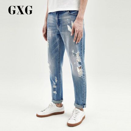 商场同款 GXG 2018新款 男士 水洗破洞 牛仔裤 269元（专柜价569元） 买手党-买手聚集的地方