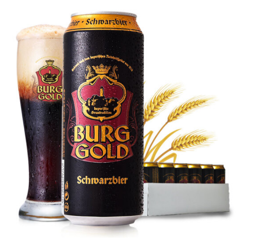 德国进口，Burggold 金城堡 黑啤酒 500ml*24听*2件 99.8    2.1元/听 买手党-买手聚集的地方