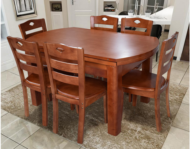 一桌六椅：木巴 实木餐桌椅组合  CZ154+YZ320 满减后1399元包邮 买手党-买手聚集的地方