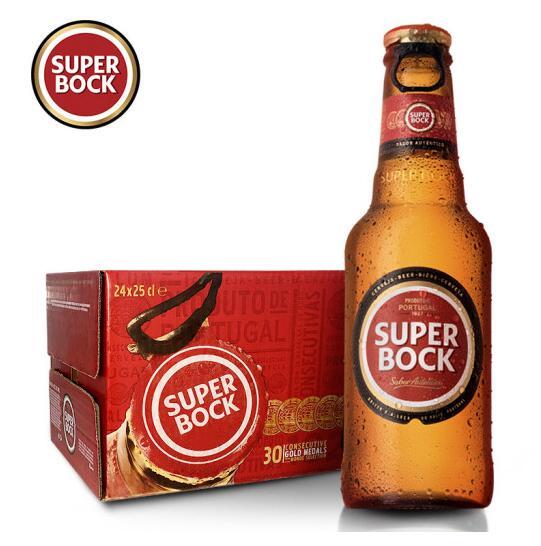 葡萄牙原瓶进口！3件x24瓶x250ml Superbock 超级伯克 黄啤酒拉环瓶装 228.8元包邮，合76.27元/件 买手党-买手聚集的地方