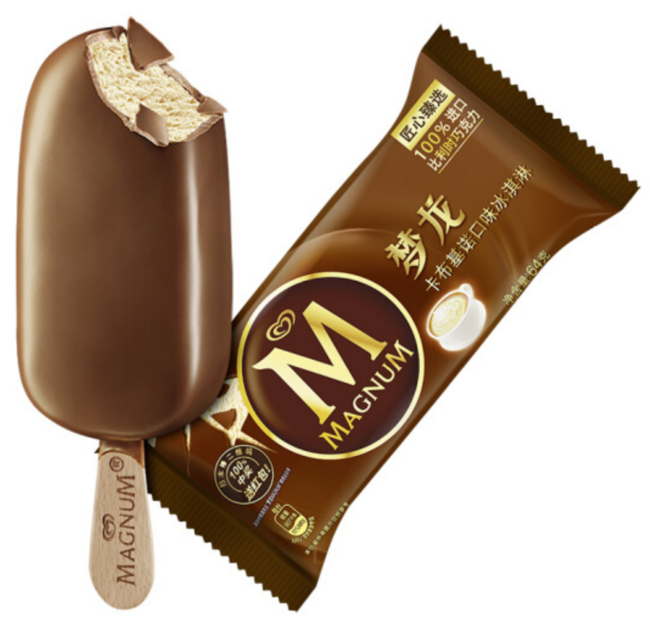 梦龙 卡布基诺口味 冰淇淋家庭装 64gx4支x4件 plus会员87.24元