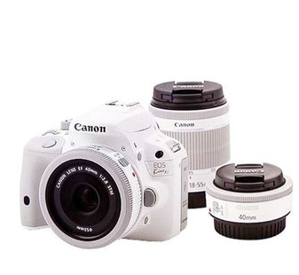 最小单反！Canon 佳能 EOS Kiss X7（100D）白色版 18-55mm STM/40mm STM 双镜头套装 3099元包邮 买手党-买手聚集的地方