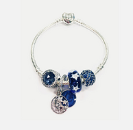 Pandora 潘多拉 神秘蓝色925银串珠手链 4个串珠+手链