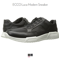 尺码齐全：ECCO 爱步 Luca系列 男士系带牛皮运动鞋