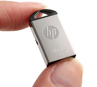 HP 惠普 U盘 v221w 气质小U 金属银色16G
