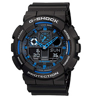 镇店之宝：CASIO 卡西欧 G-SHOCK系列 GA-100-1A2 男士多功能双显运动手表