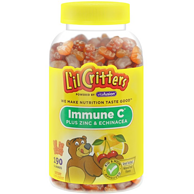 可吃95天！美国 L'il Critters 儿童 维生素C&锌&紫锥菊 小熊软糖 190粒*2瓶