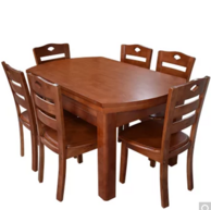 一桌六椅：木巴 实木餐桌椅组合  CZ154+YZ320