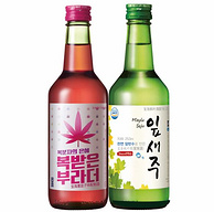 韩国原装进口！4瓶x360ml 宝海 覆盆子果味烧酒 枫叶烧酒