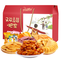 限华东，4件 阿婆家的 薯片麻花 年货大礼包 1028g礼盒装