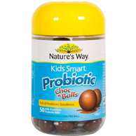 1粒=10亿个益生菌：50粒x2瓶 Nature's Way 儿童益生菌巧克力球