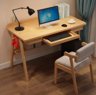 全实木：撼林 北欧实木电脑桌（原木色 1.4米单桌+北欧椅）