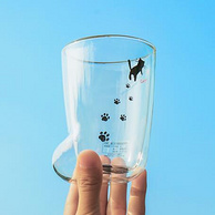 日本进口 津轻 猫咪足迹玻璃杯 300mlx3个
