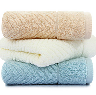 3条装：三利 纯棉成人洗脸毛巾