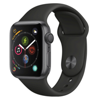 历史低价：Apple 苹果 Apple Watch Series 4 智能手表 (深空灰铝金属、GPS、40mm、黑色运动表带)