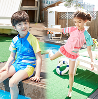 5分 upf50+：韩国 Kocotree 儿童分体速干防晒泳衣