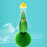 新鲜到货，Perrier 巴黎水 柠檬味 天然气泡水330mlx24瓶