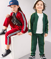 日本超高人气童装：A类等级，petit main 日系运动撞色儿童套装 3色