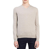 100%美利奴羊毛：Calvin Klein/卡尔文·克莱恩 男士 Merino Solid V领毛衣