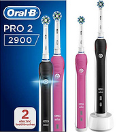新低！2支家庭装 黑+粉 Oral-B/欧乐B Pro 2 2900 电动牙刷