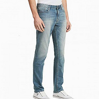 CK Jeans 41BA728 时尚潮流直筒磨白牛仔裤