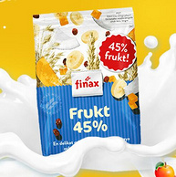 临期特价，瑞典进口，水果占一半：650gx2包 Finax 45%水果坚果燕麦片
