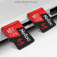 108mb/s高速读取，保用10年：64G Netac朗科 TF存储卡Pro microSD