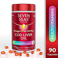 亚马逊销冠！英国国民保健品牌：90粒 Seven Seas七海 深海鳕鱼肝油 复合维生素片