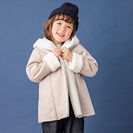 日本人气王，满分A类标准，麂皮加绒：Petit main 女童 秋冬大衣外套