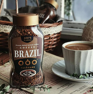 巴西进口，无蔗糖速溶：100gx2瓶 隅田川 美式黑咖啡