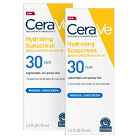 历史新低、敏感肌防晒必备：CeraVe SPF30 面部保湿防晒乳75mlx2支