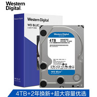 新低！4TB Western Digital西部数据 蓝盘 WD40EZRZ 台式机械硬盘