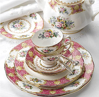 英国皇室表彰：Royal Albert 皇家阿尔伯特 Lady Carlyle卡莱尔小姐 骨瓷杯碟 5件套