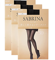 3双装，GUNZE 郡是 Sabrina 薄透不易勾丝丝袜连裤袜  SB460