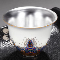 上市企业，999足银：中国白银 鎏银珐琅彩瓷 功夫茶杯