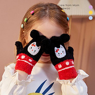 美国杜邦莱卡纤维，手套袜子56款任选：日本 阪织屋 儿童蜜绒保暖手套 袜子