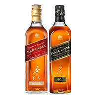 英国原产：700mlx2瓶 尊尼获加 黑方+红方 苏格兰威士忌